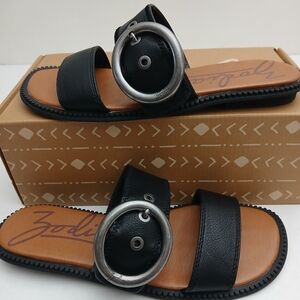 Zodiac Black Slide Sandals with Silver Accent SIZE 6.5 M